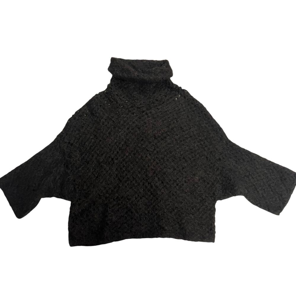 Theyskens' Theory Women's Alpaca Silk Blend Brown Cropped Turtleneck Size P